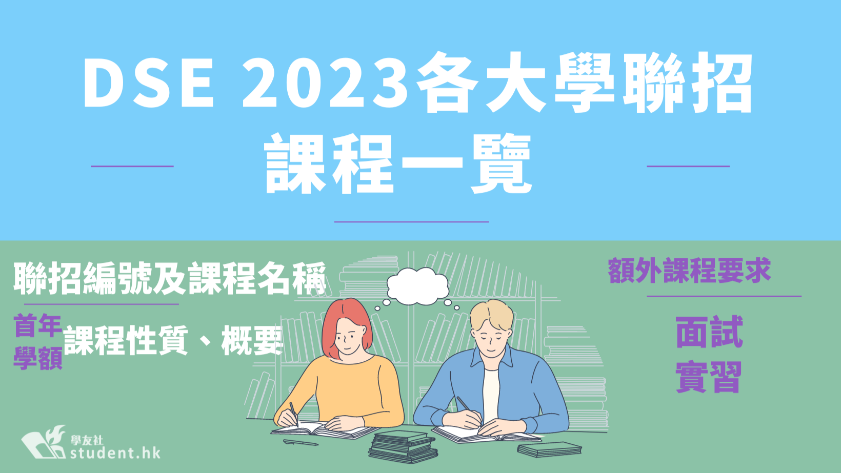 JUPAS｜DSE 2023各大學聯招課程一覽